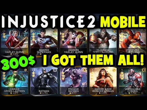 Injustice 2 Mobile. $300 150+ GOLD CHESTS OPENING. I GOT THE FULL ROSTER!