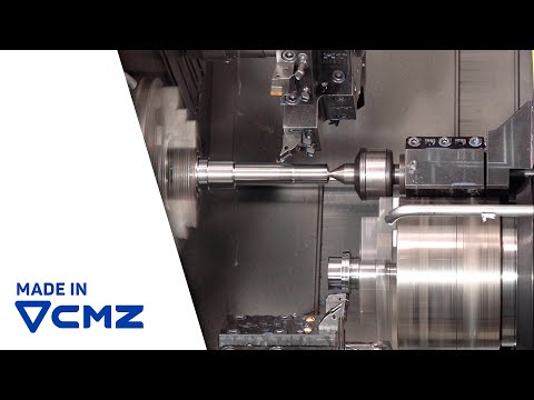 Machining Shafts on a Multiturret Lathe using Tailstock and Gantry Loader | Made in CMZ