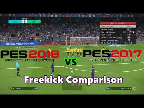 Pes 2017 vs Pes 2018 Free Kick Comparison Gameplay PS4 HD 1080p
