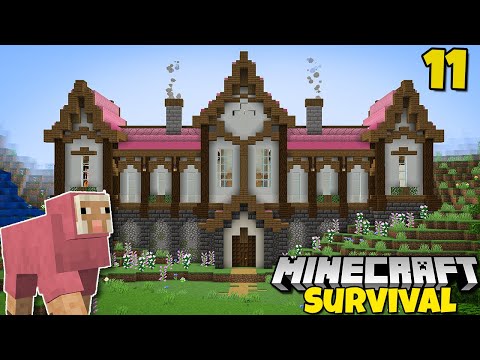 I Built a Cute Pink Mansion in Minecraft 1.18 | Survival Let's Play #11