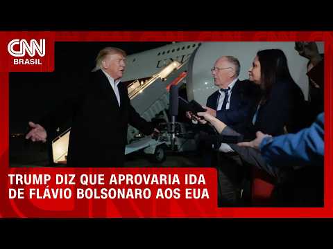 Trump aprova ida de Flávio aos EUA e diz que senador estava na Argentina | CNN NOVO DIA