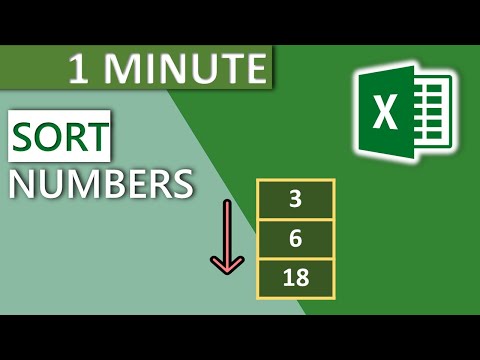 Excel Sort Column by Numbers in Ascending/Descending Order (2020)