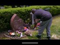 Bobby Brown Visits Whitney And Bobbi Kristina Graves