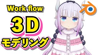 【Blender 2.93】メイドラゴン カンナちゃん 3Dモデリング【Timelapse】
