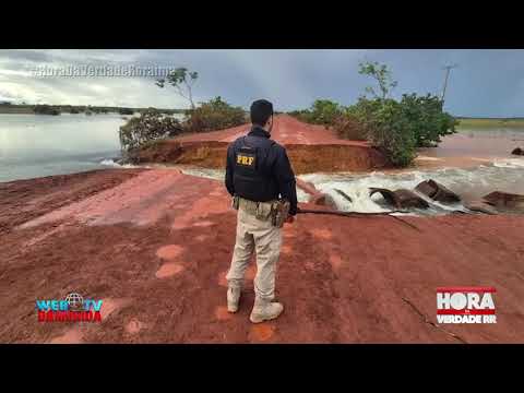 TRECHO DA BR-401 EM NORMANDIA FICA INTERDITADA, APÓS FORTES CHUVAS EM RORAIMA.