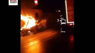 Seyir halindeki otomobilde yangın çıktı