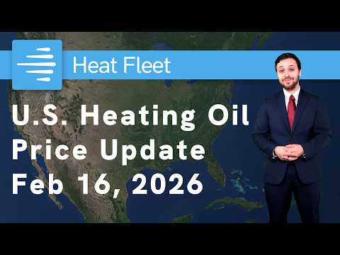 Weekly Heating Oil Price Trend February 9 - February 16, 2026 Graph of U.S. heating oil prices from February 9 - February 16, 2026, with a fuel truck. Prices fluctuate slightly around $3.10.