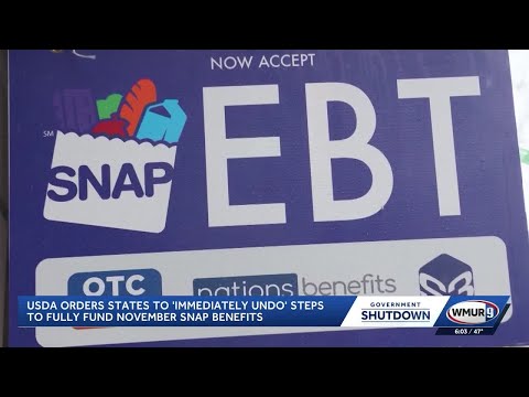 USDA orders states to 'immediately undo' steps to fully fund November SNAP benefits