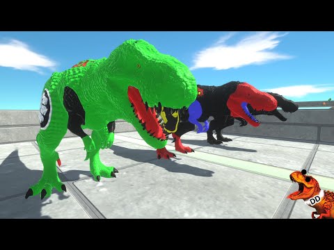 SHARKZILLA, GODZILLA, DINOSAURS T REX EVOLUTION Death run   Animal Revolt Battle Simulator