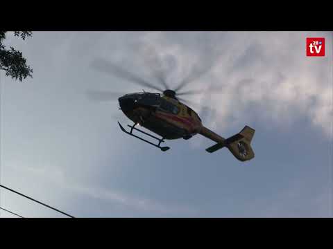 Poręba Wielka.  13-latek na motocyklu uderzył w bok auta. Lądował śmigłowiec LPR