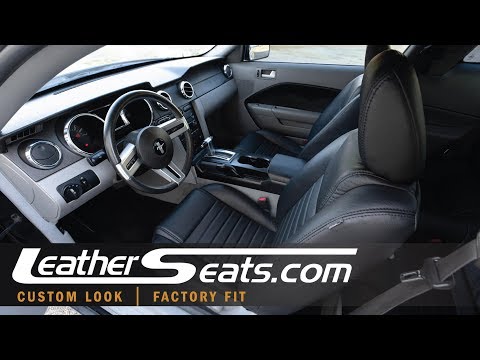 2005-2009 Ford Mustang Custom Black Leather Upgrade Kit - LeatherSeats.com