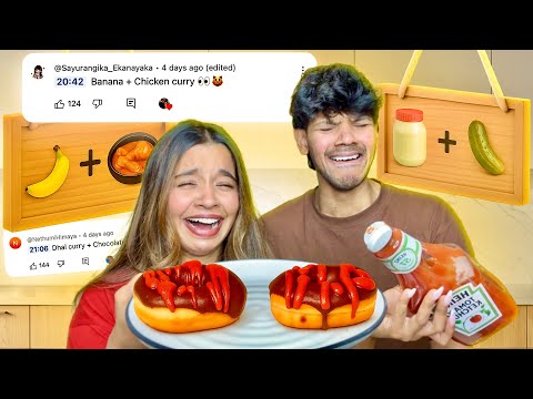 Eating Weird Food Combinations  🍟🍫 🥒Subscribers Challenge - Yash and Hass