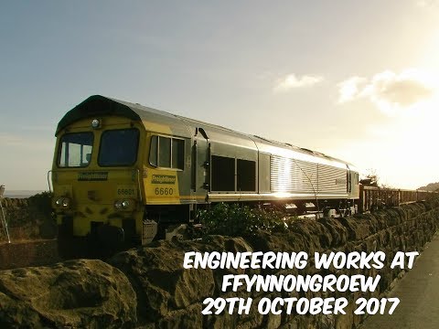 Half an Hour at (254) - Ffynnongroew 29.10.2017 - engineering works - Class 60 66 crane