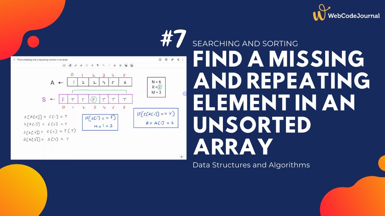Find a missing and repeating element in an unsorted array