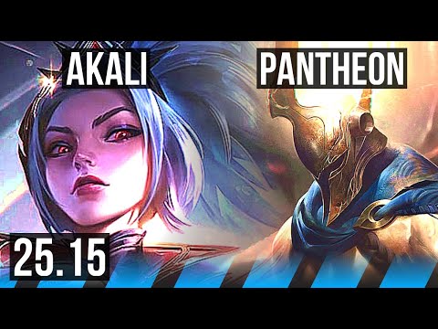 AKALI vs PANTHEON (MID) | 10 solo kills, 45k DMG, Legendary, 17/4/8, 600+ games | KR Master | 25.15