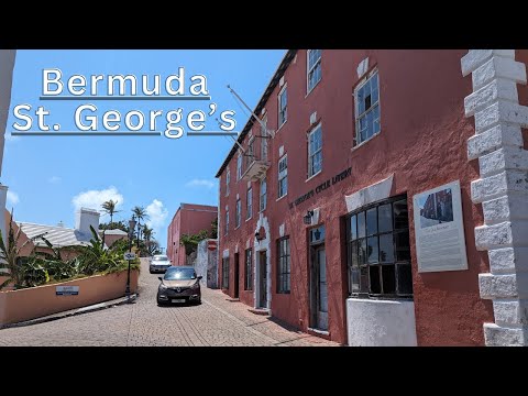 Walking in St. George’s, a historic town in Bermuda.