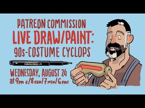 Live Drawing a Patreon Commission (Cyclops from the X-Men, 90s-style)