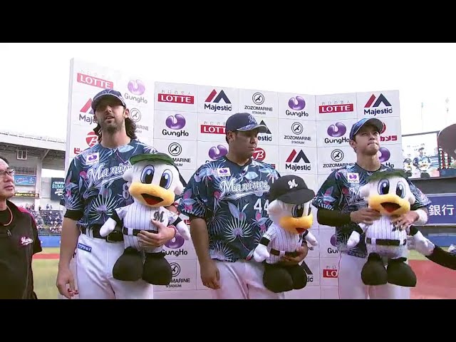 マリーンズ・ボルシンガー投手・井上選手・平沢選手ヒーローインタビュー 2018/7/7 M-F