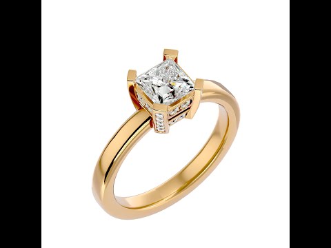 Inel de Logodna Stunning Princess Aur Alb 18k Diamant Natural - Lorna