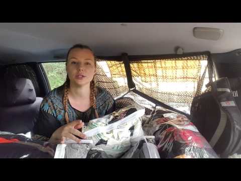 Part of a video titled Living in a Car, Clothing Storage, how I stay Organized and Prepared for ...