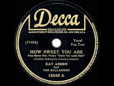 1943 HITS ARCHIVE: How Sweet You Are - Kay Armen (a cappella)