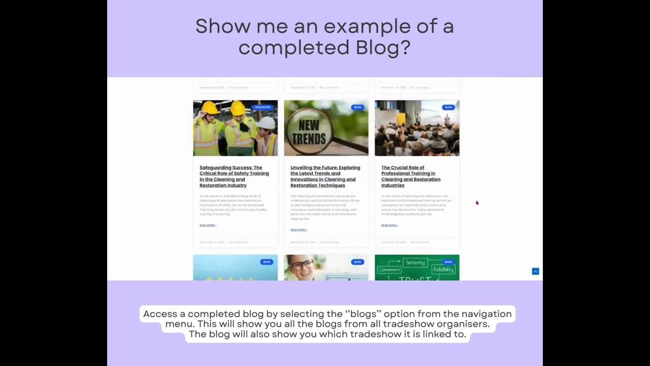 Exhibitor – Blog Access