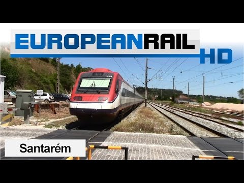 Comboios de Portugal Alfa Pendular 4000 EMU 4003 passes Santarém Station