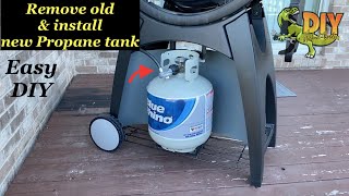 Remove and install new propane tank on grill Properly & Safely!