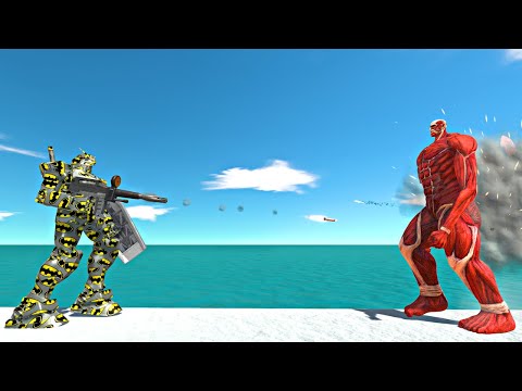 Growing Batman Gundam Rx-78 vs Growing Colossal Titan - Animal Revolt Battle Sİmulator