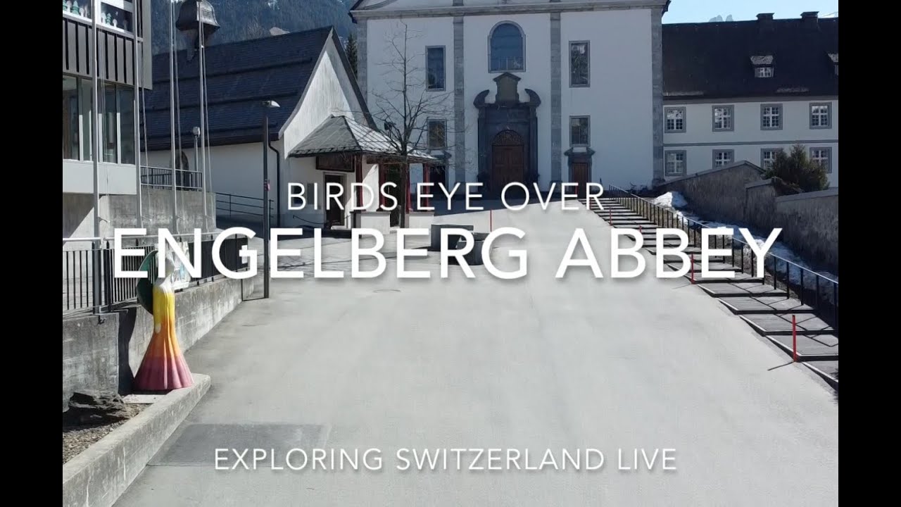 Experience the bird-eye view of majestic Engelberg Abbey.
