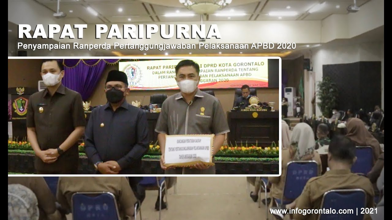 Rapat Paripurna Penyampaian Ranperda Pertanggungjawaban APBD kota Gorontalo Tahun 2020