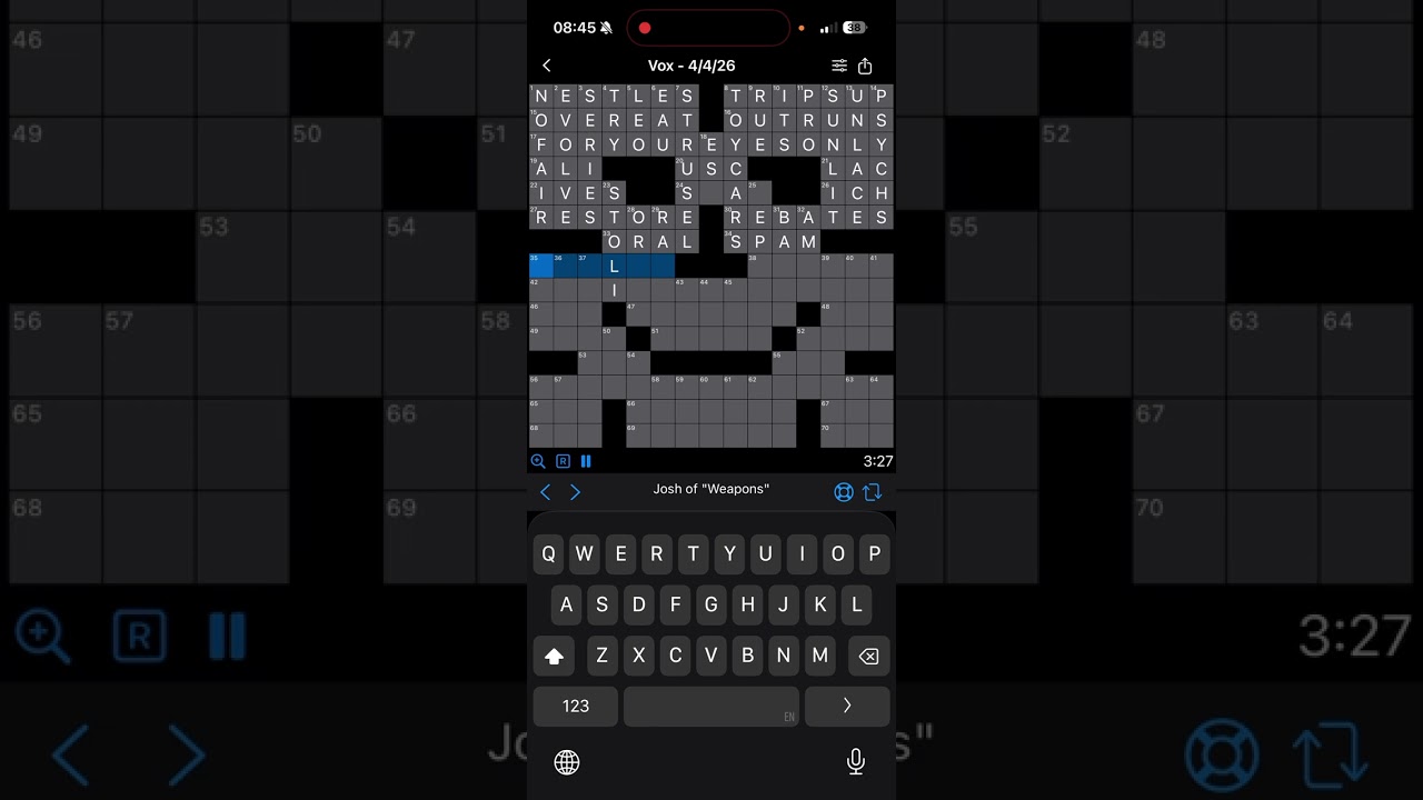 Vox crossword for Saturday April 4, 2026 by Patrick Blindaur
