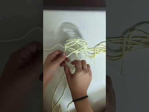 DIY Macramé Night Lamp 🪔Handmade Home Decor Idea #Macrame #DIY #Shorts #diy #artreels #homemadedecor