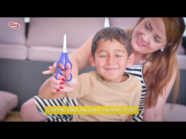 Vídeo relacionado con OUDQFCJ 2 pcs Tijeras Terapéuticas, Tijeras Infantiles con Doble Mango, Tijeras Escolares para Niños, Tijeras para Manualidades y Escuela, Ideal para Padres e Hijos