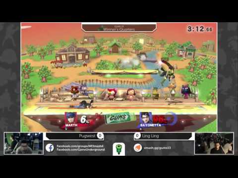 GUMS 13 Singles (Winner's Quarters) - Pugwest (Marth) vs UG LingLing (Bayonetta)