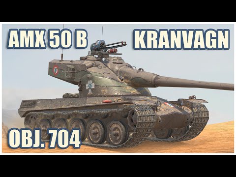AMX 50 B, Kranvagn & Object 704 • WoT Blitz Gameplay