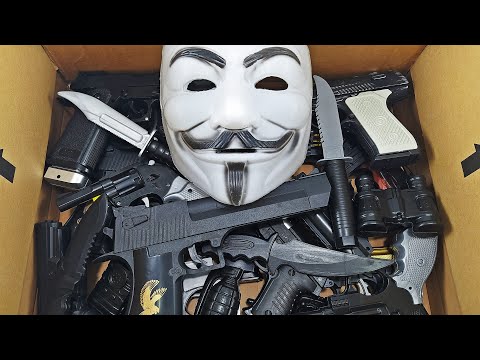 Hacker Weapon Box !! Dangerous Toy Guns & Knives & Bombs !! Box Of Realistic Toy Guns !
