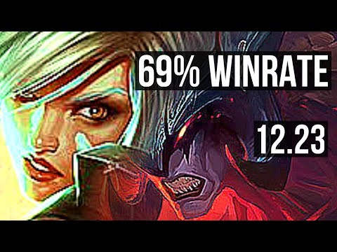 RIVEN vs AATROX (TOP) | 69% winrate, 7 solo kills, 1.5M mastery, 14/3/12 | KR Master | 12.23