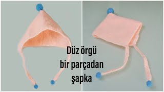 En kolay örgü bebek şapkası /düz bir örgüden şapka Nasıl yapılır/Figen Ararat / örgü modelleri