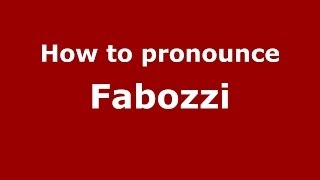 How to pronounce Fabozzi