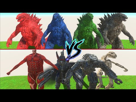 TEAM COLOSSAL TITAN VS TEAM GODZILLA 2021 - Animal Revolt Battle Simulator
