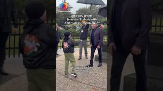 Boy recites "Rocky" speech to Sylvester Stallone #shorts