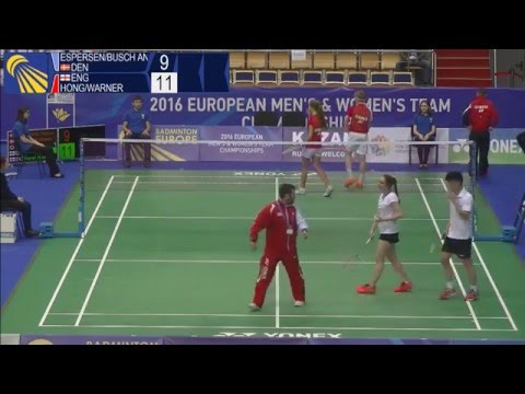 Badminton - Espersen / Andreasen vs Hong / Warner - (XD, SF) European U15 C'ships 2016