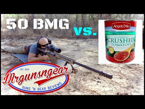Barrett M107A1 50 Caliber vs. 7 Pound Can Of Crushed Tomatoes (HD)