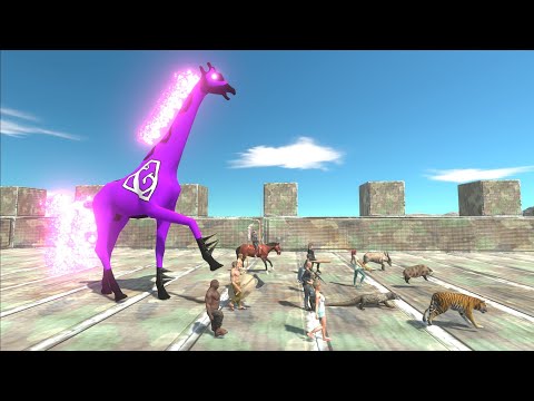 Escape From GIRAFFE SUPERHERO - Death Run - Animal Revolt Battle Simulator