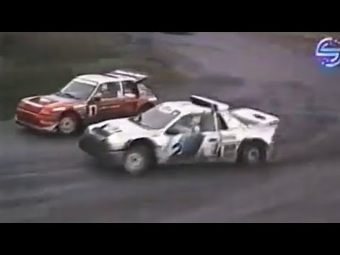 European Rallycross Martin Schanche 1989 A Final Germany Ford RS200E Matti Alamaki Peugeot 205 T16.