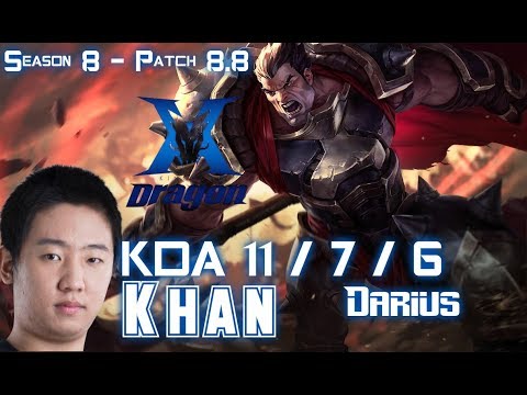 KZ Khan DARIUS vs SINGED Top - Patch 8.8 KR Ranked