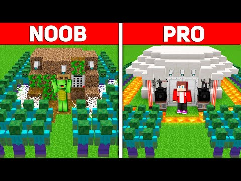 Zombie Apocalypse Build Battle: NOOB vs PRO in Minecraft