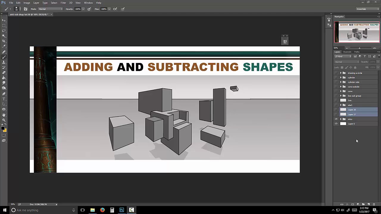 Adding and subtracting shapes
