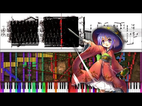 Black Score: Touhou 14 - Mysterious Purification Rod | 300,000 Notes | Black MIDI